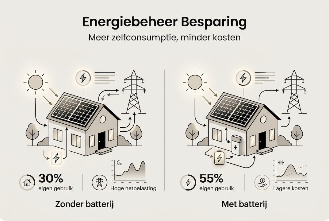 Infographic: vergelijking tussen eigen verbruik en besparingen