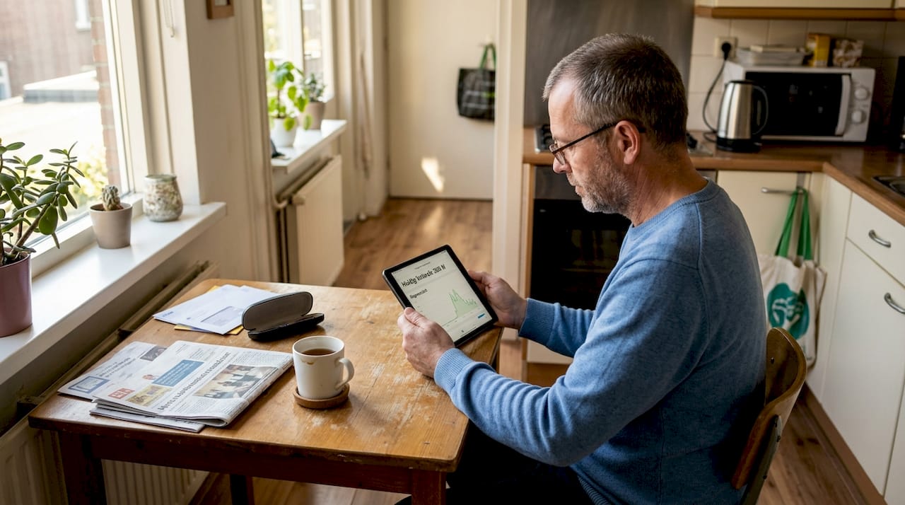 Man houdt het energieverbruik in de keuken in de gaten via een live overzicht.