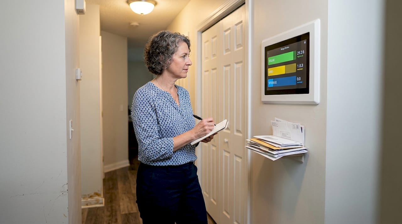 Reviewing solar energy monitor at home