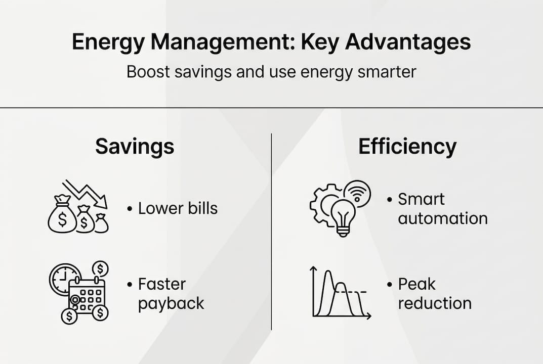 Infographic summarizing energy management benefits