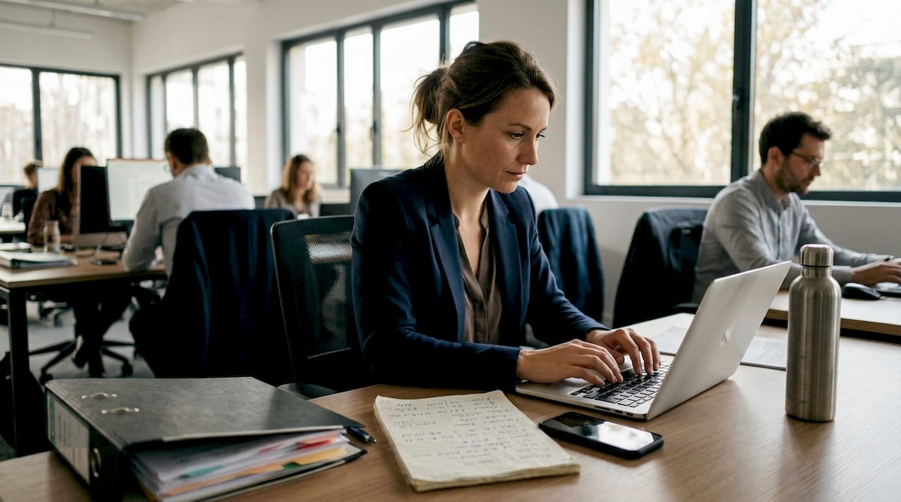Une femme supervise la maîtrise des dépenses énergétiques au sein de l’entreprise.