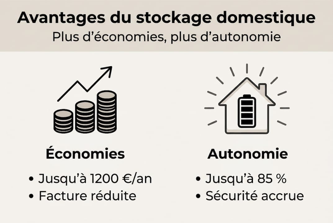 Infographie : les atouts du stockage d’énergie à la maison