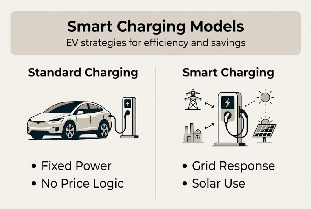 Infographic comparing smart vs standard charging