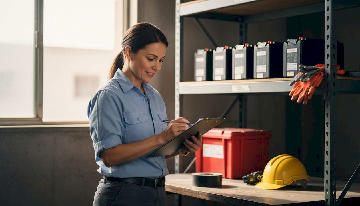 Manager verifying toolkit for battery installation