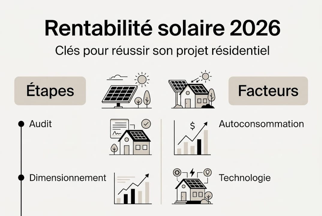 Visuel explicatif sur la rentabilité d’une installation solaire