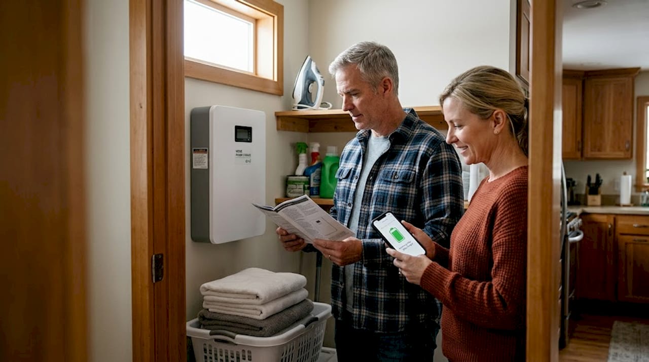 Checking wall-mounted home LFP battery
