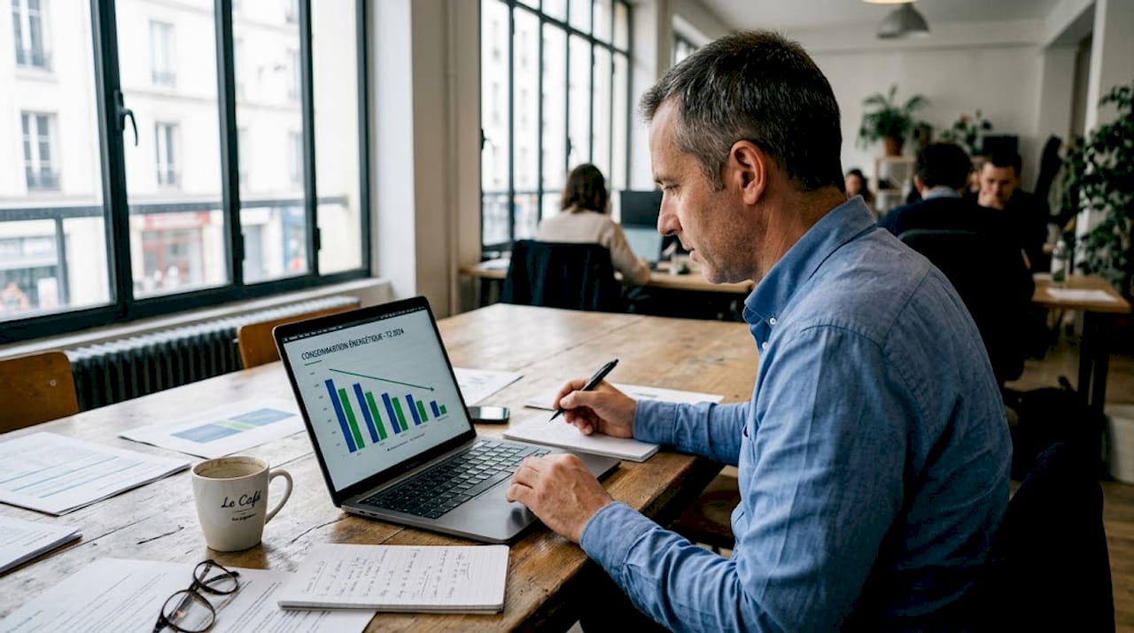 Responsable de projets, expert en design graphique dans le secteur de l'énergie, basé en agence.