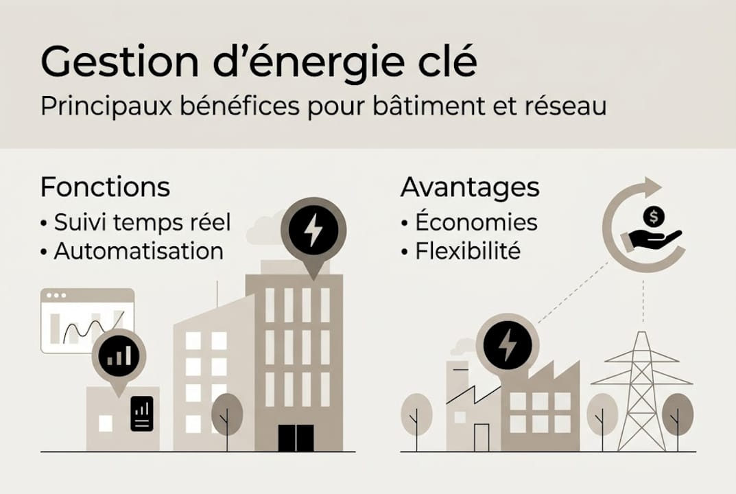 Découvrez en un coup d'œil les principales fonctionnalités et les bénéfices de l’EMS grâce à notre infographie.