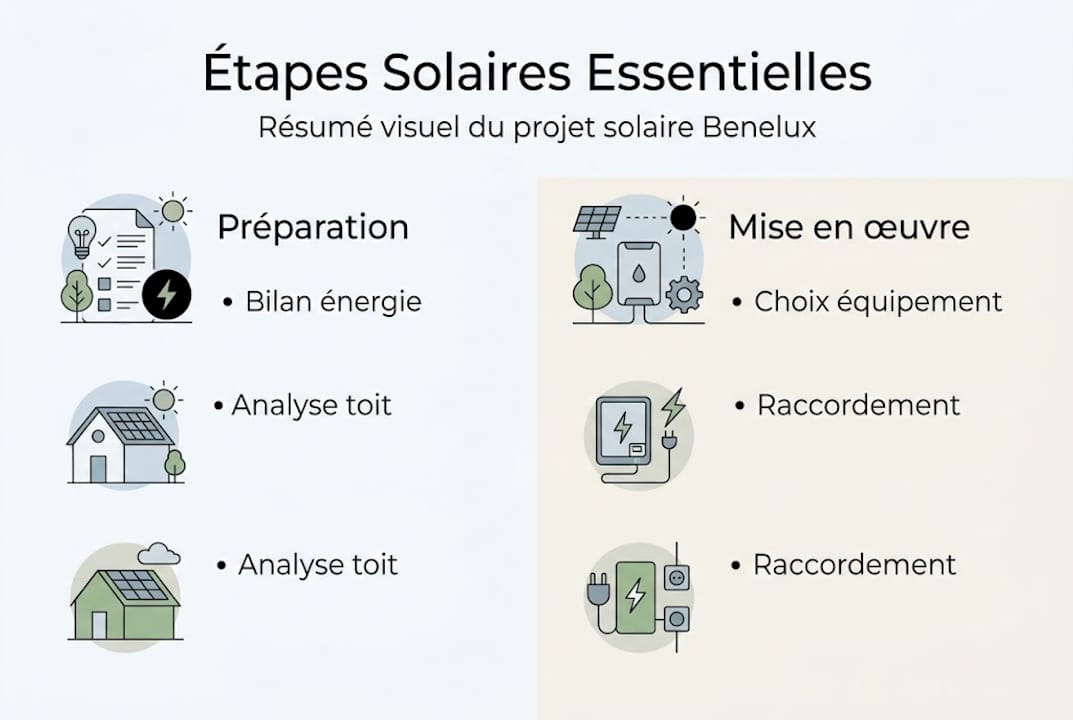 Les grandes étapes d’un projet solaire au Benelux résumées en une infographie
