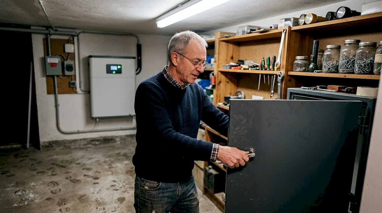 Installer une batterie de stockage d’énergie dans la cave ou le sous-sol de sa maison permet de conserver l’électricité produite, par exemple via des panneaux solaires, pour l’utiliser quand on en a besoin.