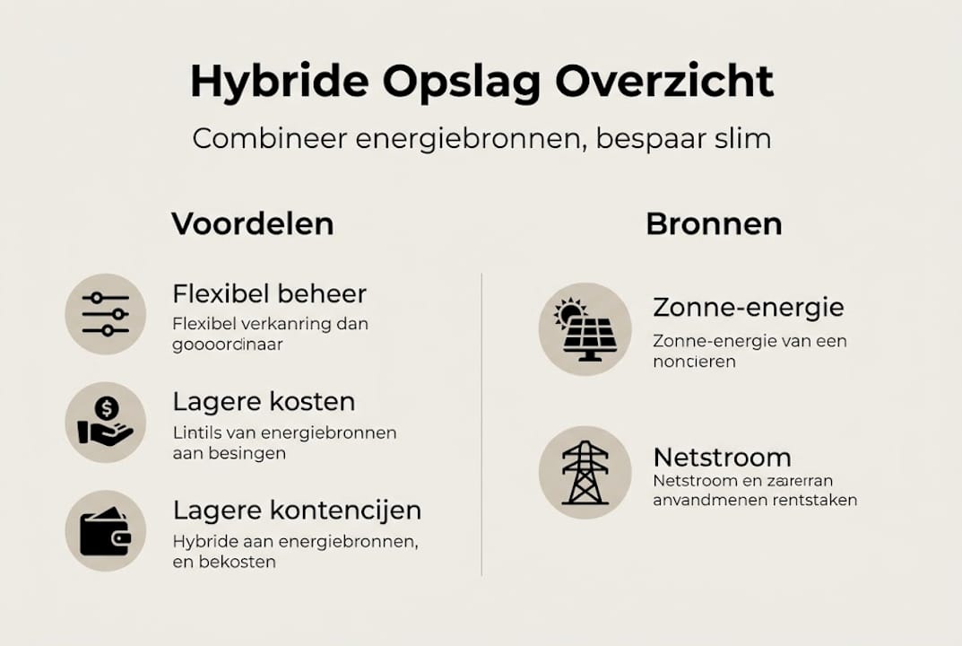 Overzichtelijke infographic met de belangrijkste punten over hybride opslag