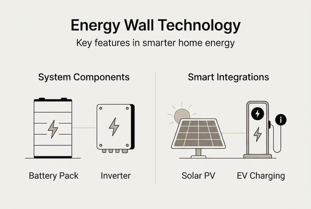 Infographic of key energy wall features and integrations