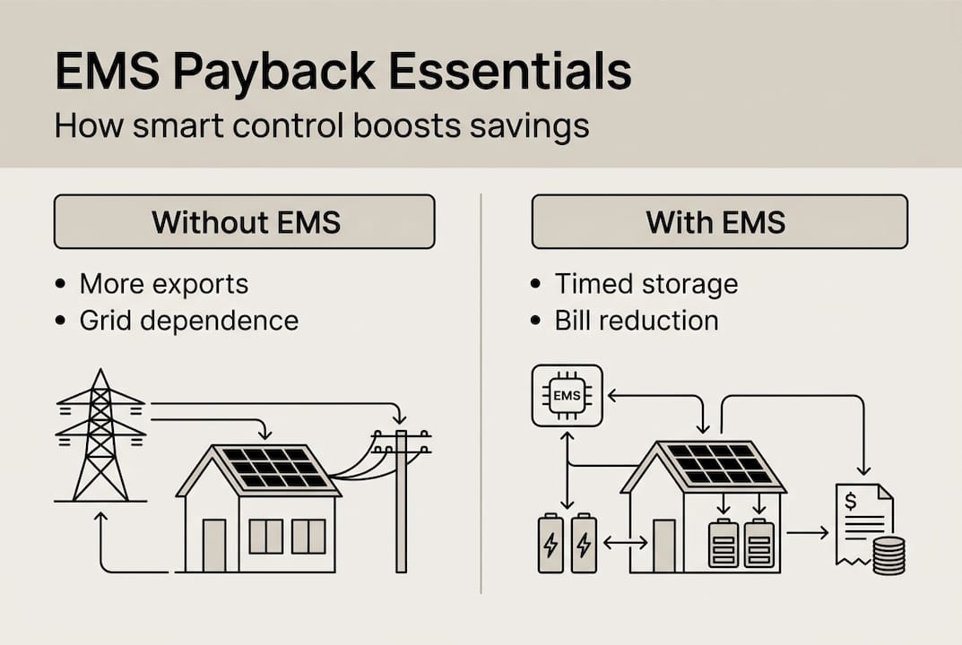 Infographic comparing EMS payback and savings