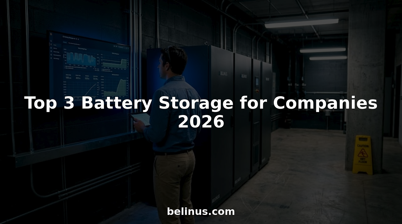 Manager checking battery storage units in company utility room