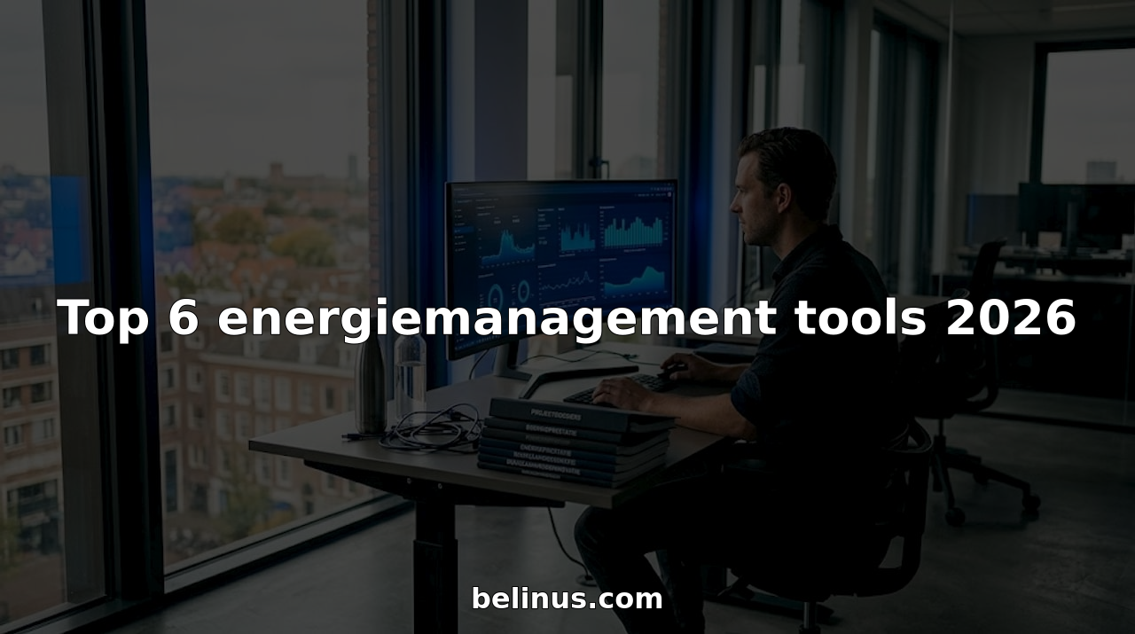 In een zonnig kantoor bekijkt de energiemanager de nieuwste analyses.