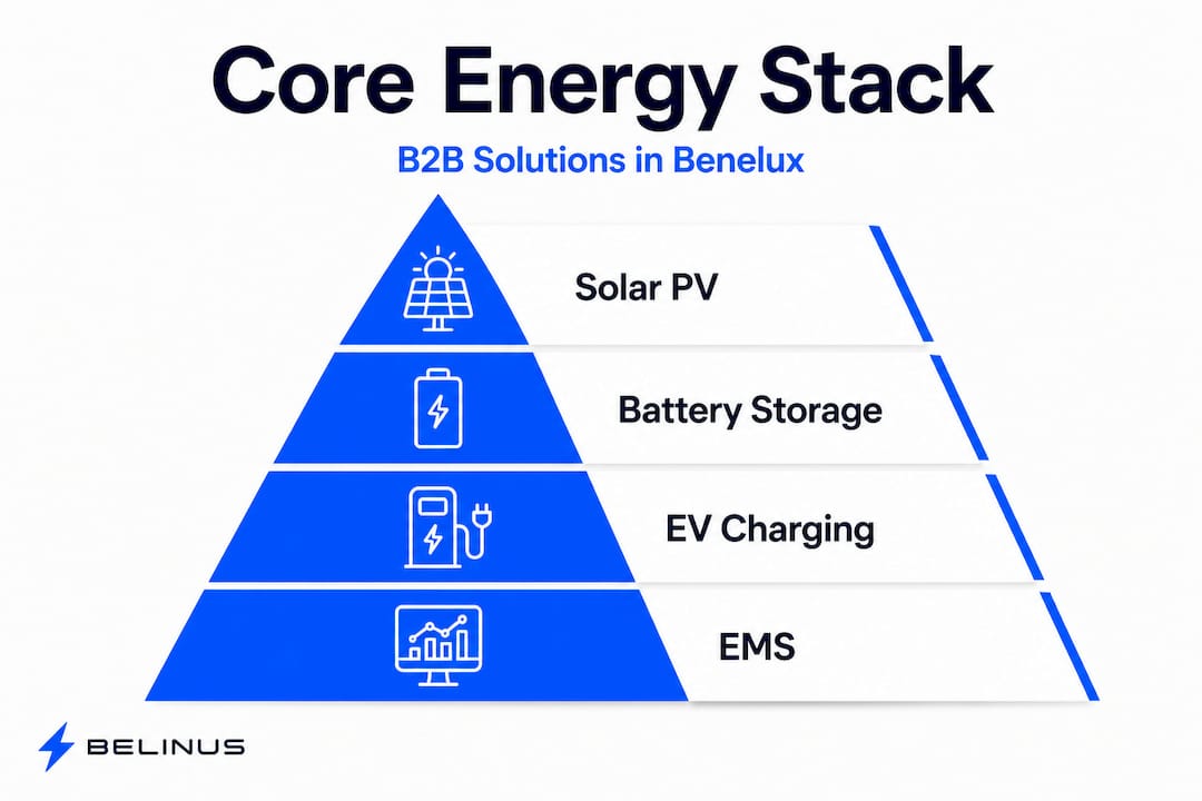 Hierarchy infographic of core B2B energy stack