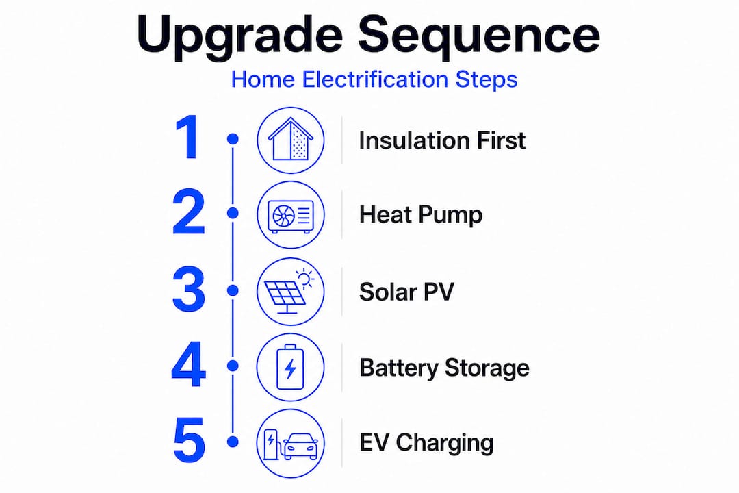 Infographic shows upgrade steps for electrification