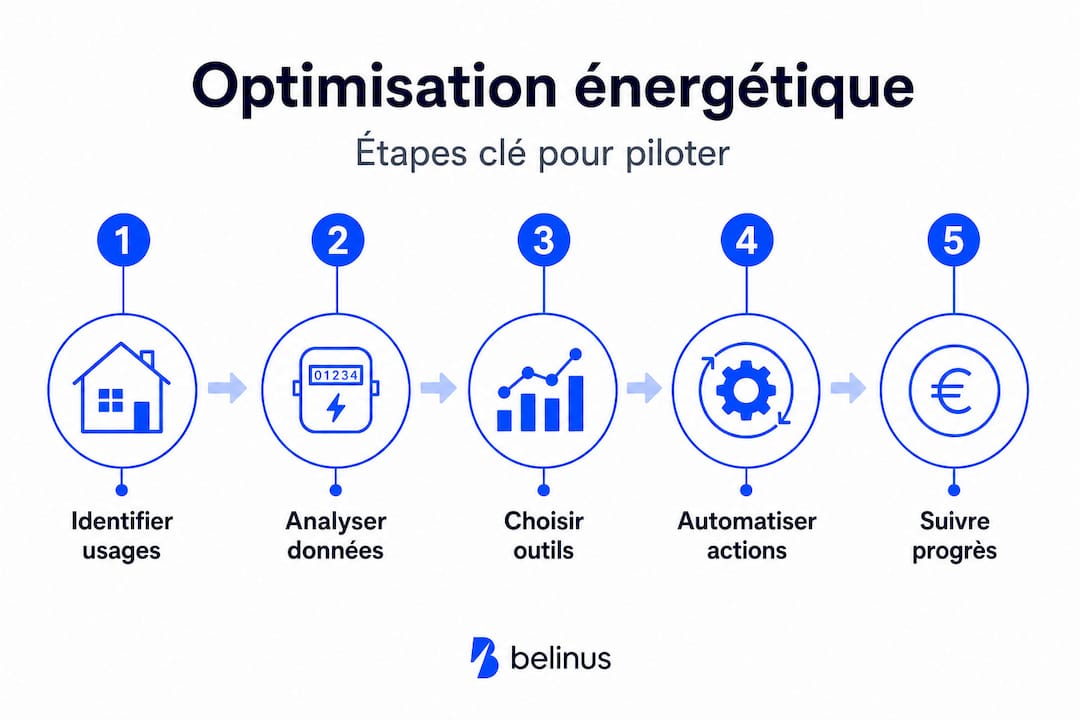 Infographie : les clés pour optimiser sa consommation d’énergie, étape par étape