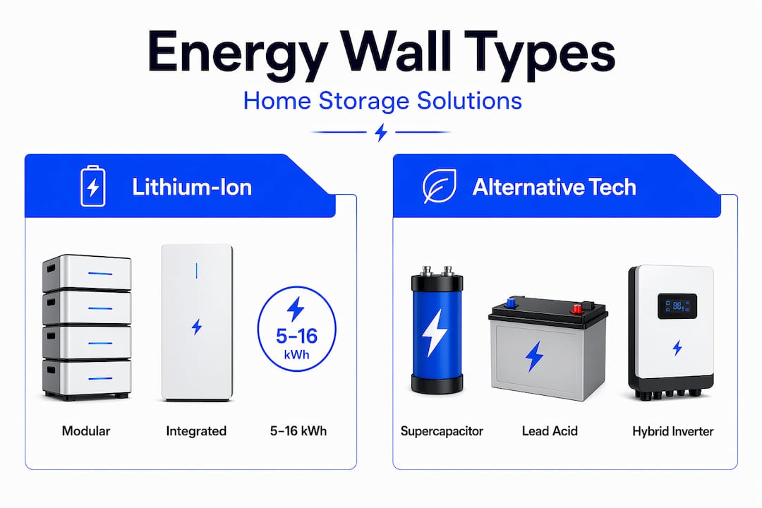 Infographic comparing energy wall types for homes