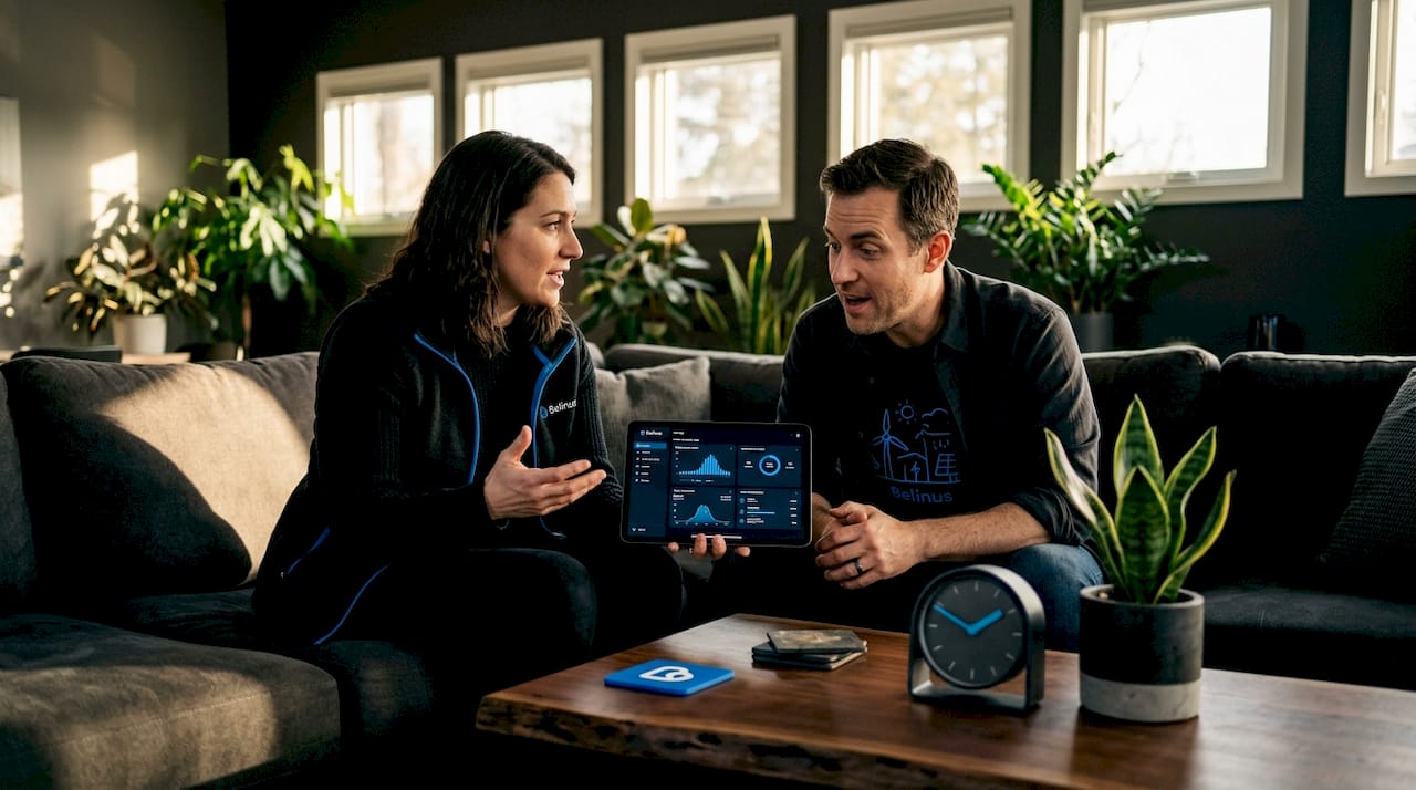 People discussing energy autonomy at home