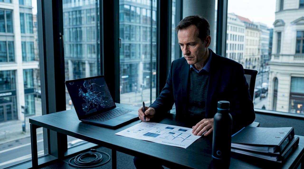 Energy manager reviews hybrid system schematic