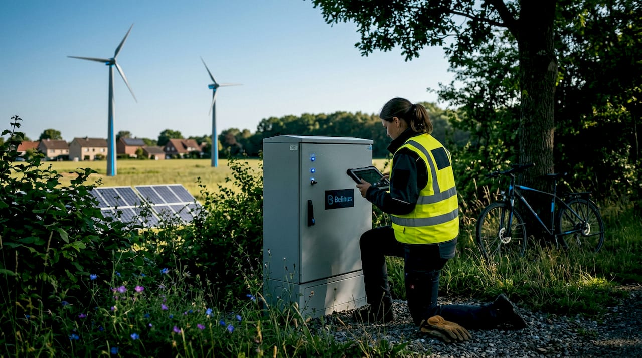 Hybrid power station with solar and wind