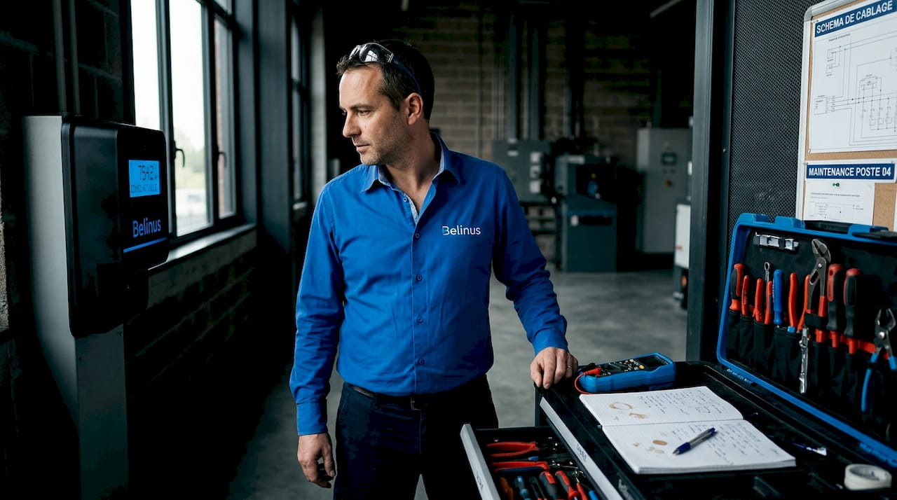 Un technicien procède à la vérification d’un compteur intelligent.