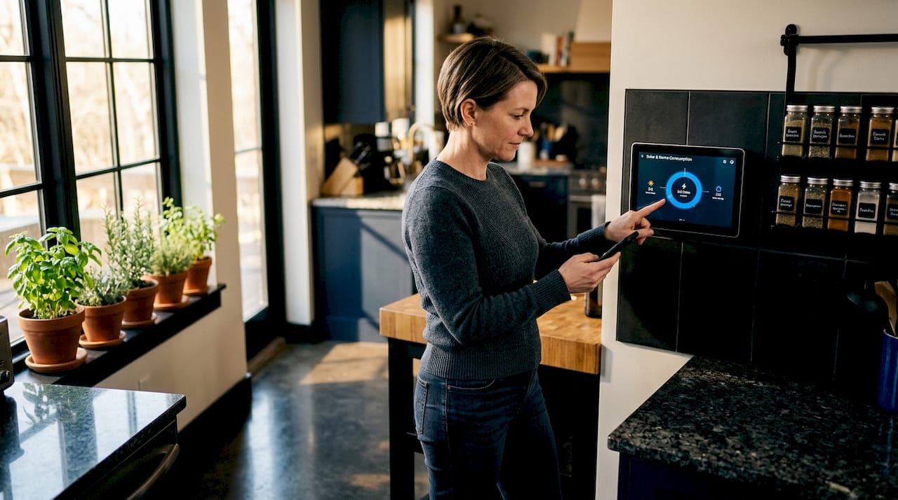 Home energy dashboard with solar usage shown