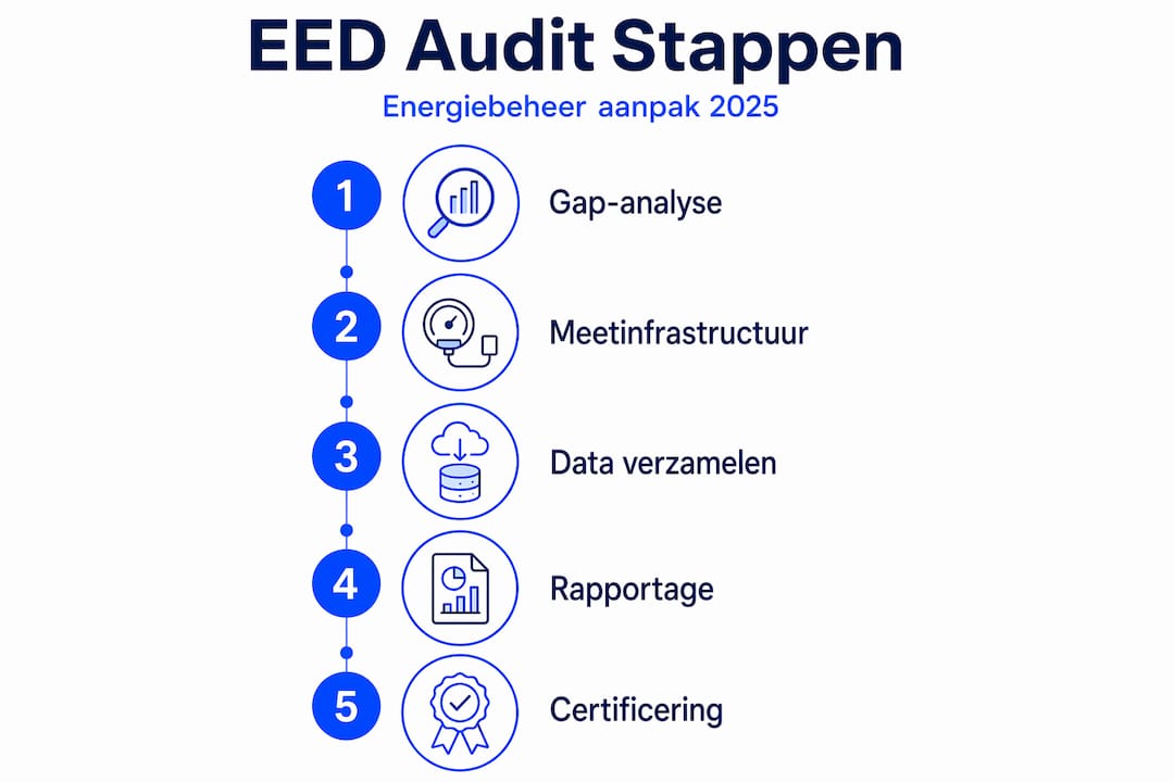 Infographic: Stappenplan voor de EED-audit en energiebeheer in 2025