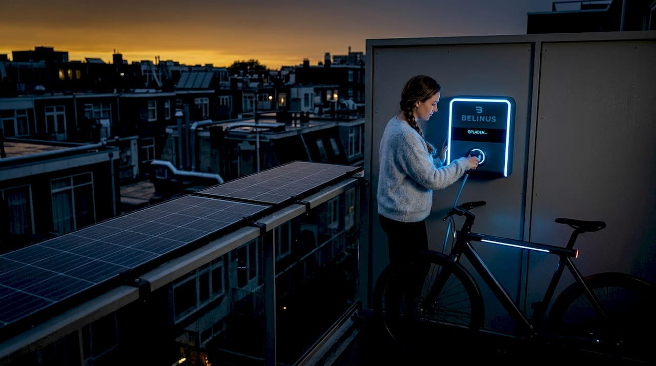 Een accu opladen met zonnepanelen op je balkon in de stad