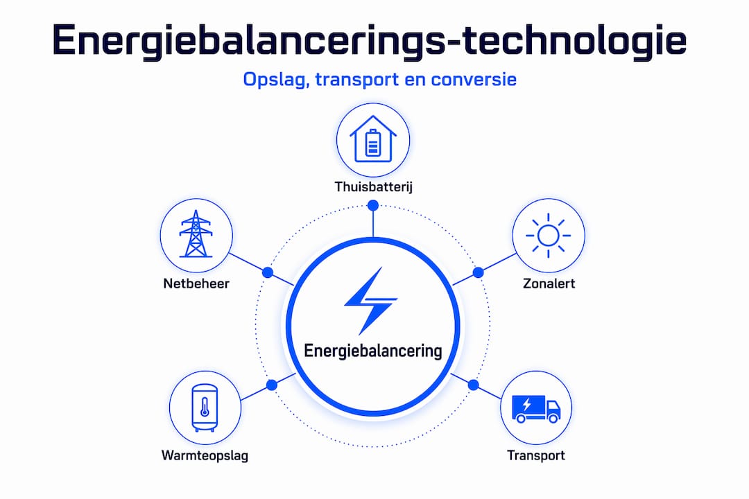 Infographic: technologieën en toepassingen voor energiebalancering