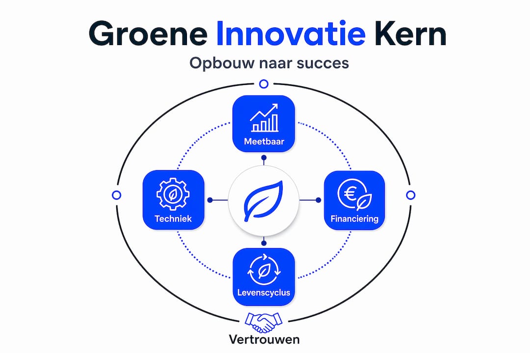 Infographic: de belangrijkste pijlers van groene innovatie in een overzichtelijke volgorde