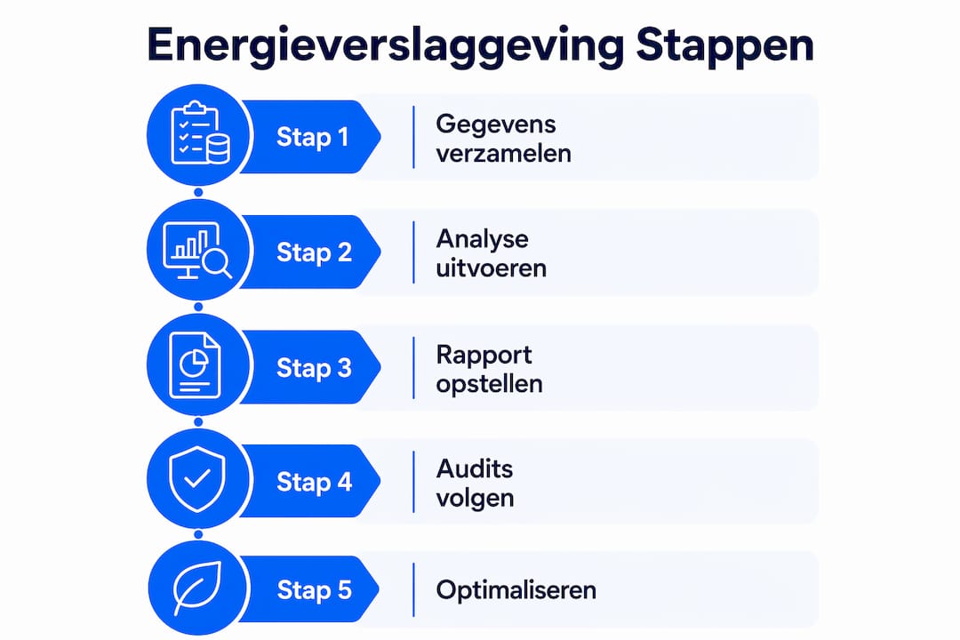 Infographic: zo pak je energieverslaglegging stap voor stap aan