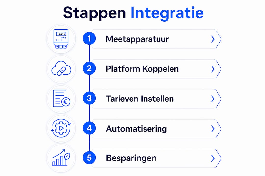 Infographic: stappenplan voor het koppelen van energiemetingen
