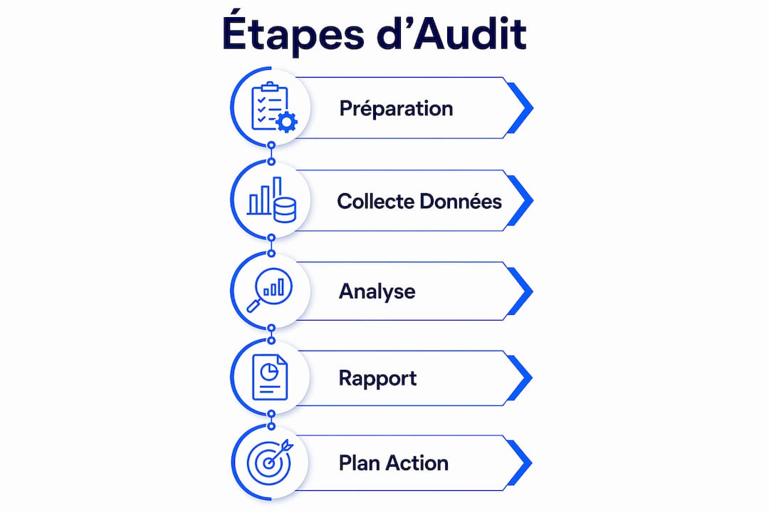 Schéma détaillant les différentes phases d’un audit énergétique