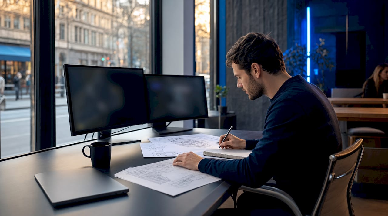 Energy analyst working on automated modeling