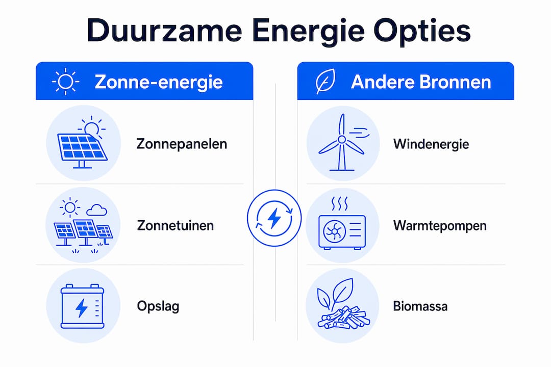 Infographic: een overzicht van de verschillende duurzame energiebronnen vergeleken