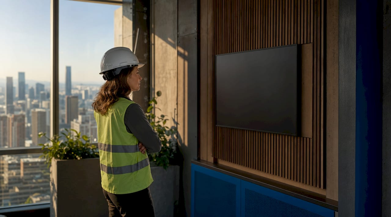 Een vrouwelijke ingenieur onderzoekt energieprocessen op kantoor binnen de industrie.