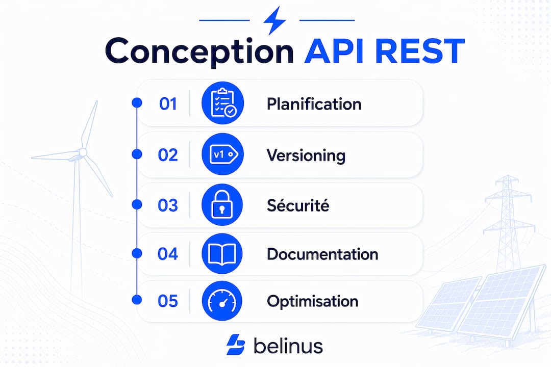 Infographie : les étapes clés et les bonnes pratiques pour développer une API REST dans le secteur de l'énergie