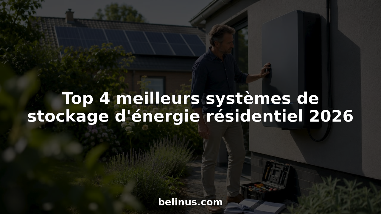 Un propriétaire vérifie le bon fonctionnement de son système de stockage d’énergie à domicile.