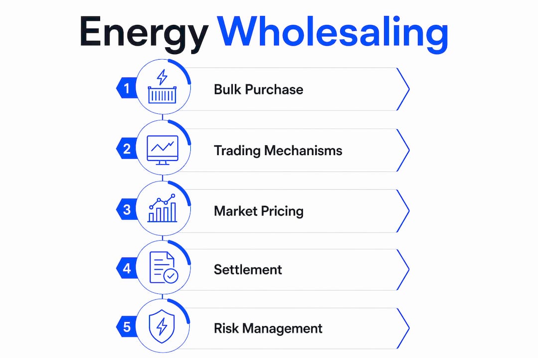 Infographic showing energy wholesaling process steps