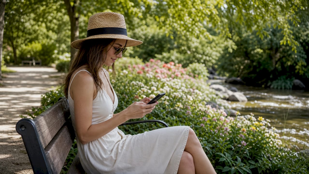 Une personne règle l’heure de départ de la recharge sur son smartphone.