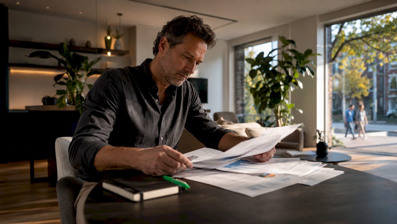 Een energiebeheerder duikt in de cijfers om inzicht te krijgen in het energieverbruik.