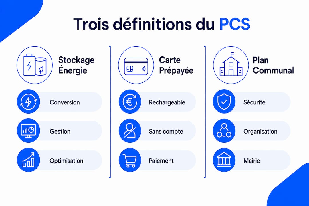 Tableau comparatif illustrant trois approches différentes de la notion de PCS