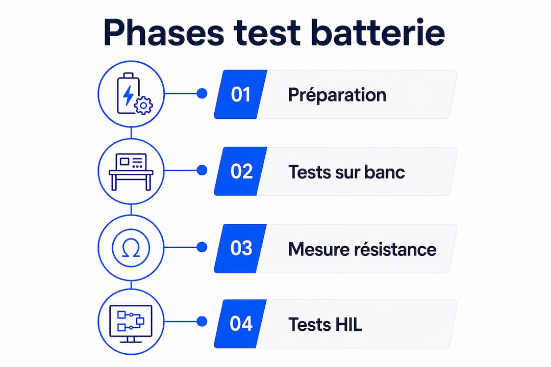 Schéma illustrant les différentes étapes du contrôle de la batterie