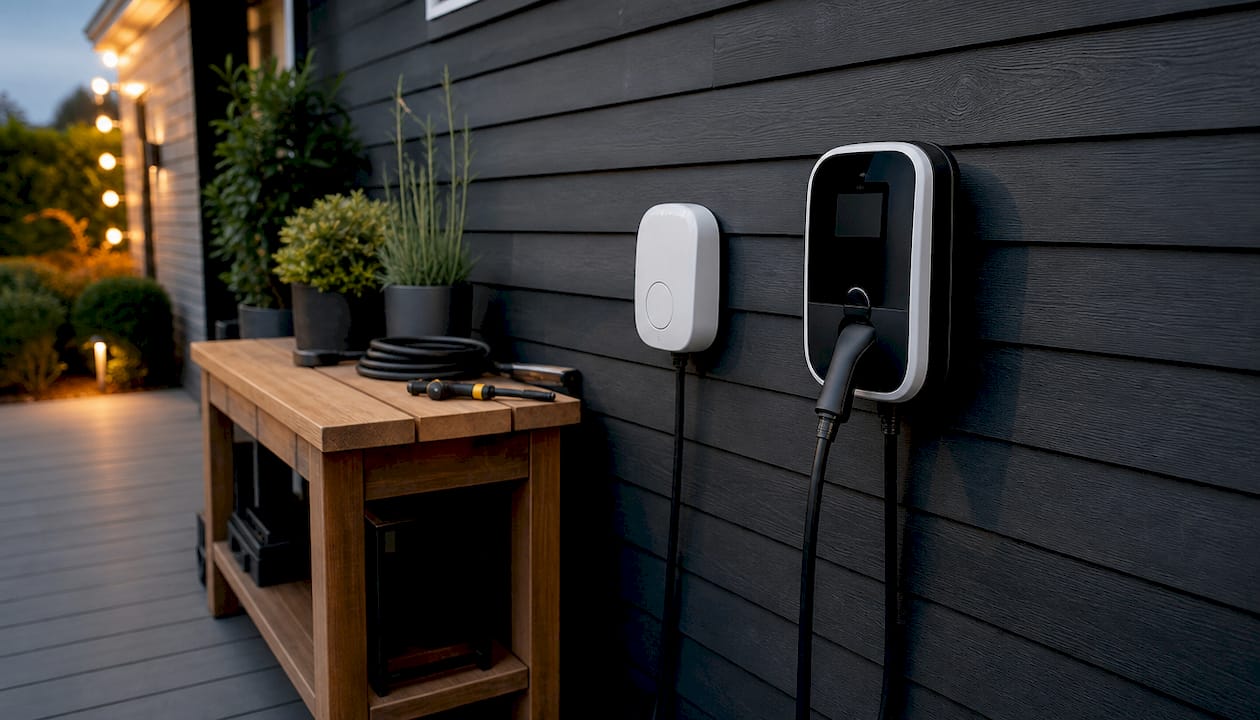Level 1 and Level 2 AC EV chargers indoors