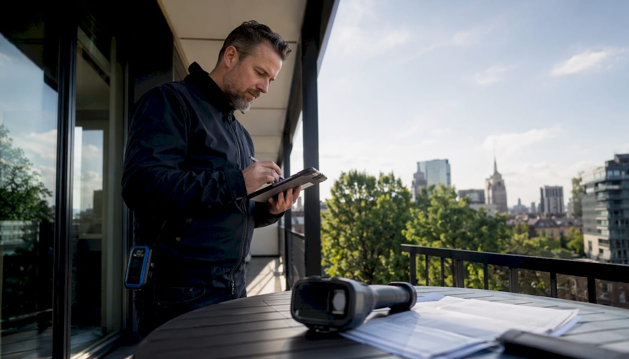 Een energieadviseur komt langs om de woning te inspecteren en een energie-audit uit te voeren.
