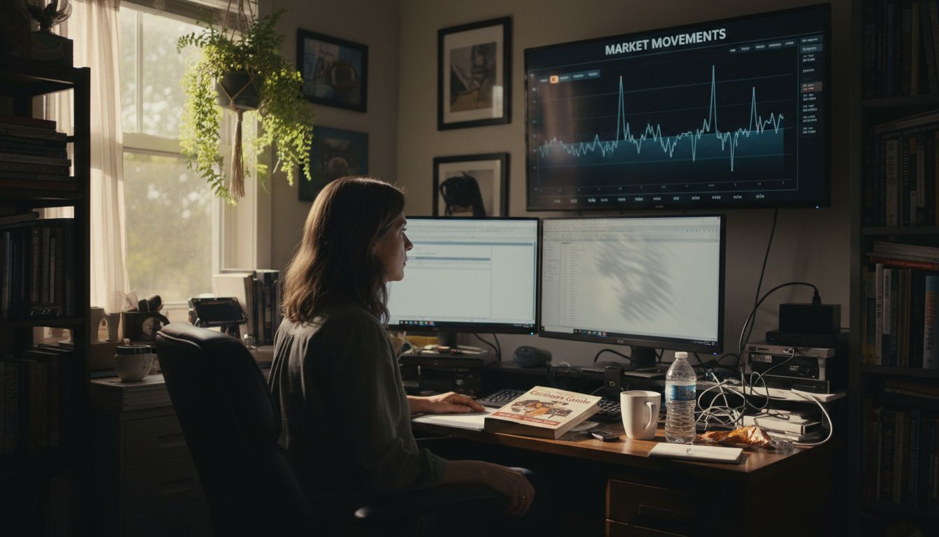 Analyst tracking betting odds at desk