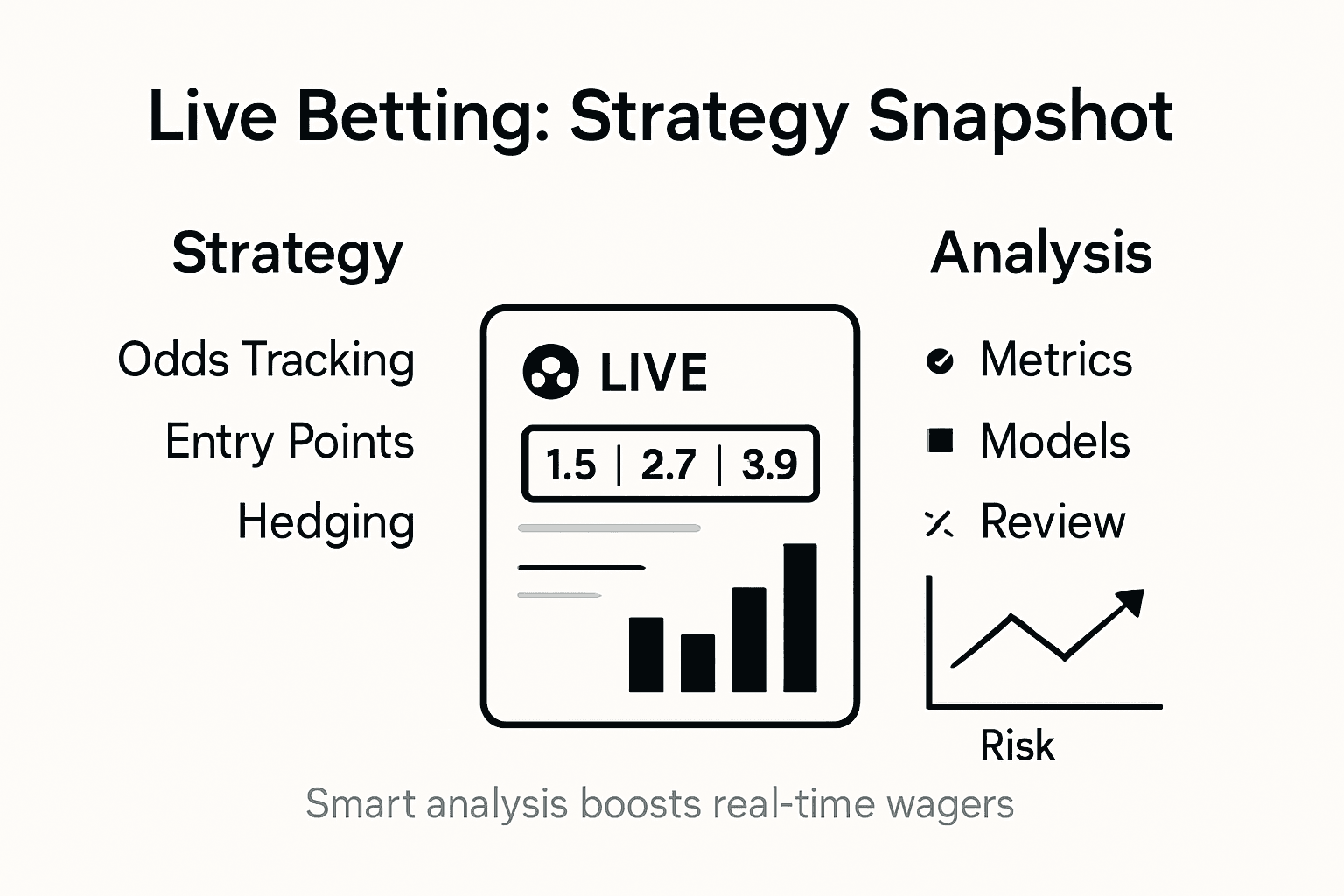 Infographic summarizing live betting strategies