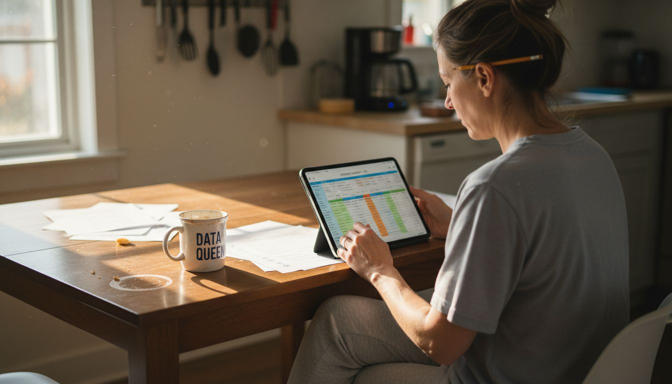 Woman cleaning sports betting spreadsheet data